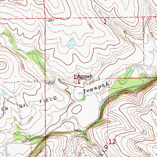 Topographic Map of Ivanpah, KS