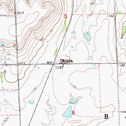 Topographic Map of Utopia, KS