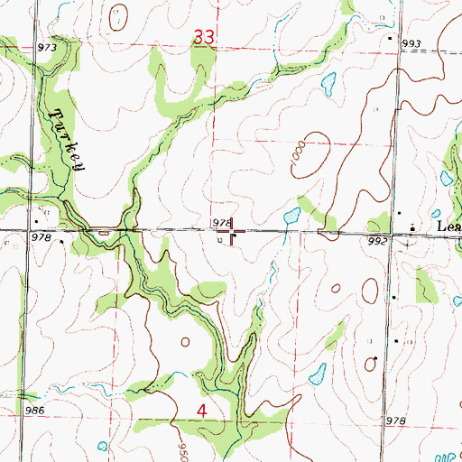 Topographic Map of Leanna, KS