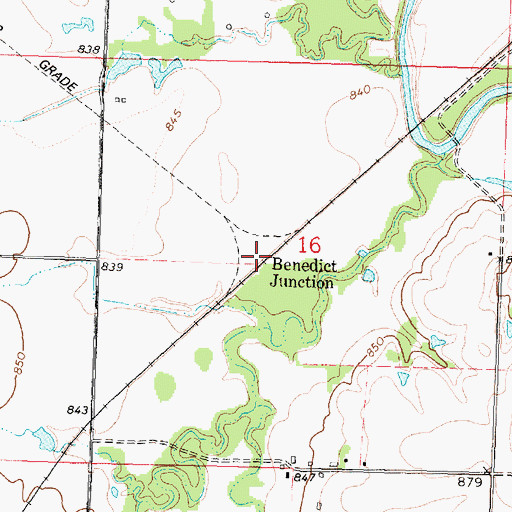 Topographic Map of Benedict Junction, KS