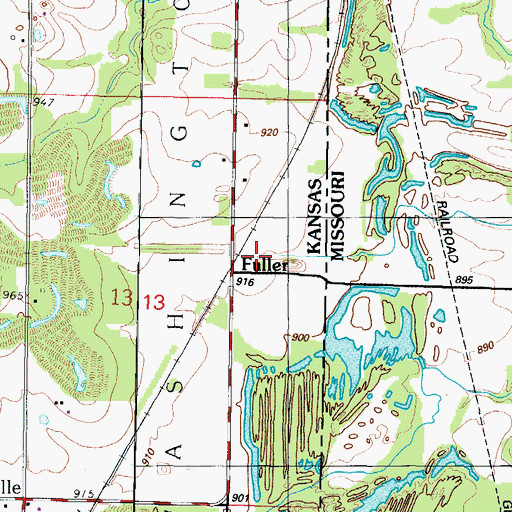 Topographic Map of Fuller, KS