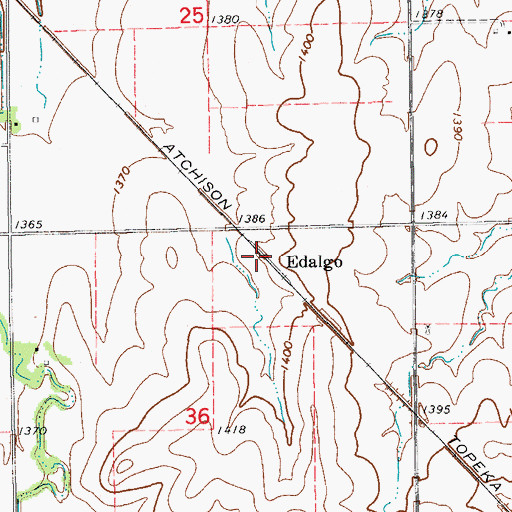 Topographic Map of Edalgo, KS