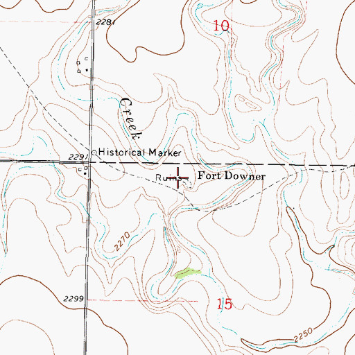 Topographic Map of Fort Downer, KS