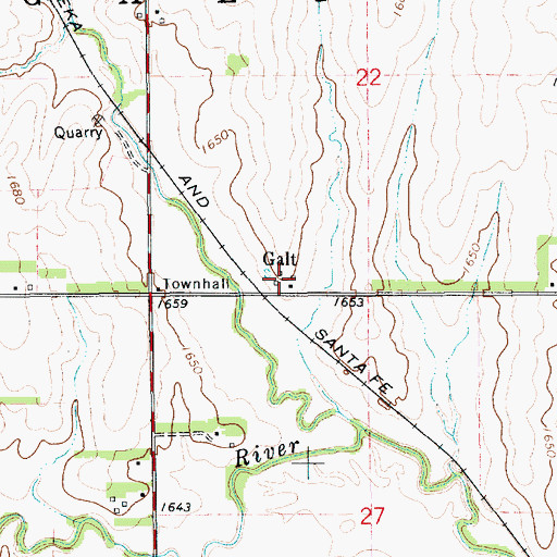 Topographic Map of Galt, KS