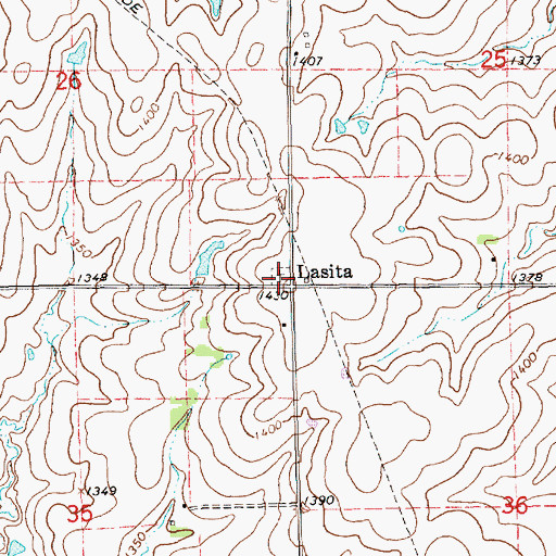 Topographic Map of Lasita, KS