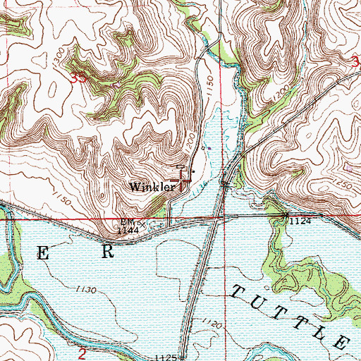 Topographic Map of Winkler, KS
