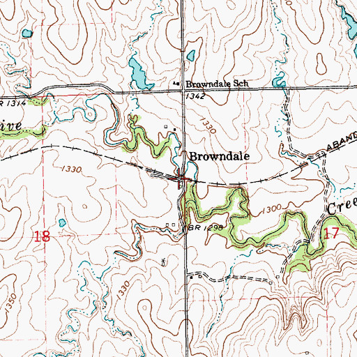 Topographic Map of Browndale, KS