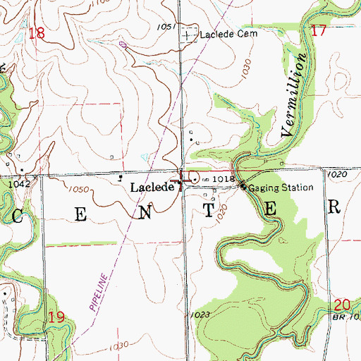 Topographic Map of Laclede, KS