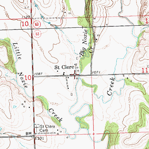 Topographic Map of Saint Clere, KS