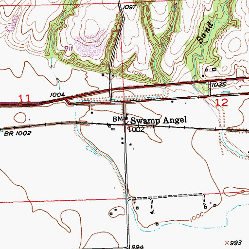 Topographic Map of Swamp Angel, KS