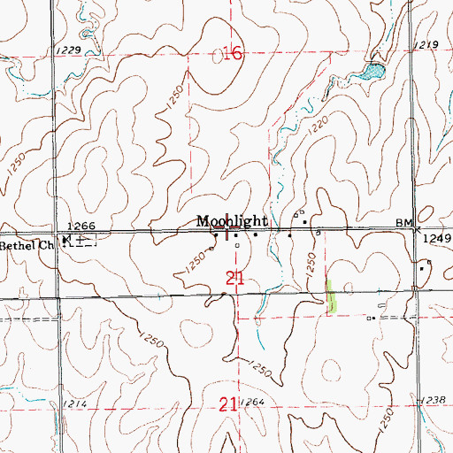 Topographic Map of Moonlight, KS