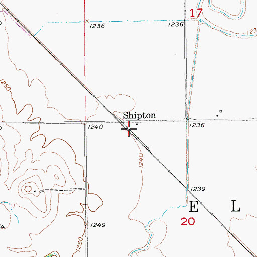 Topographic Map of Shipton, KS