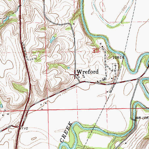 Topographic Map of Wreford, KS