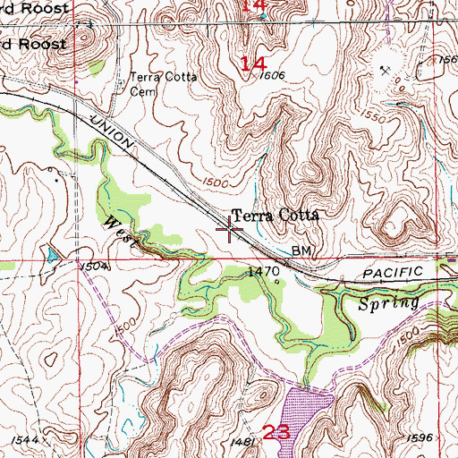 Topographic Map of Terra Cotta, KS