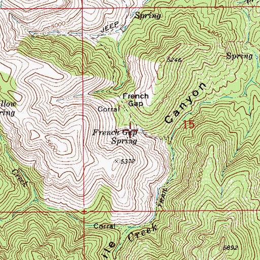 Topographic Map of French Gap Spring, AZ