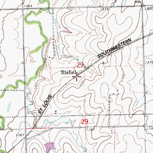Topographic Map of Rishel, KS