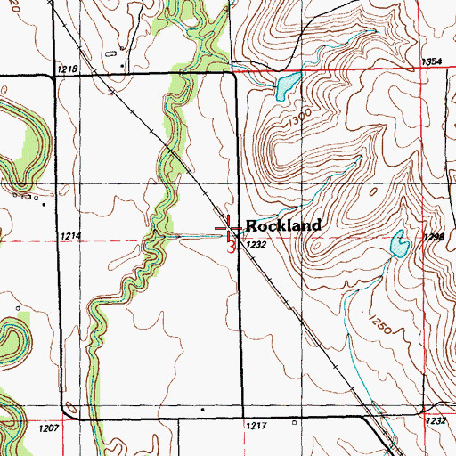 Topographic Map of Rockland, KS