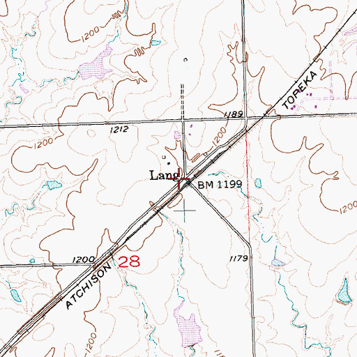 Topographic Map of Lang, KS