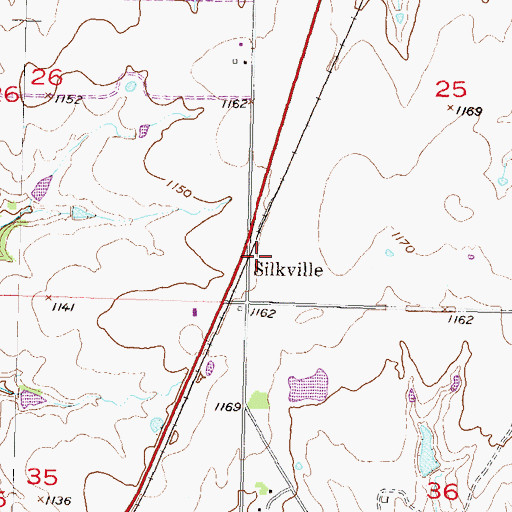 Topographic Map of Silkville, KS