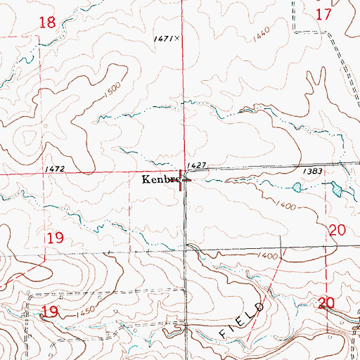 Topographic Map of Kenbro, KS