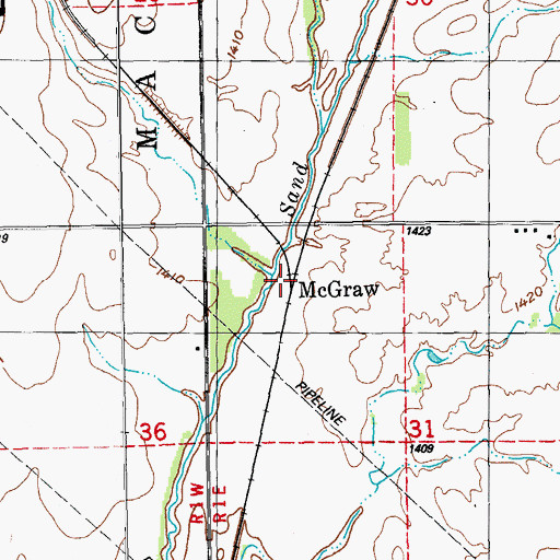 Topographic Map of McGraw, KS