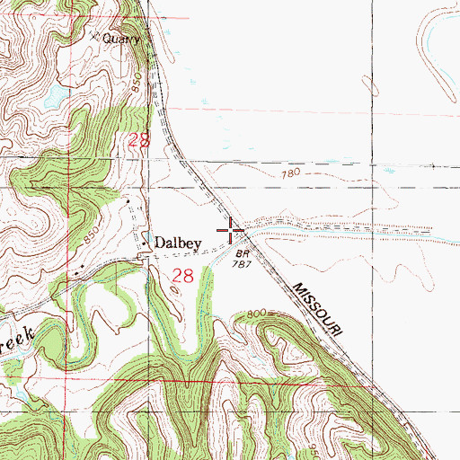 Topographic Map of Dalbey, KS