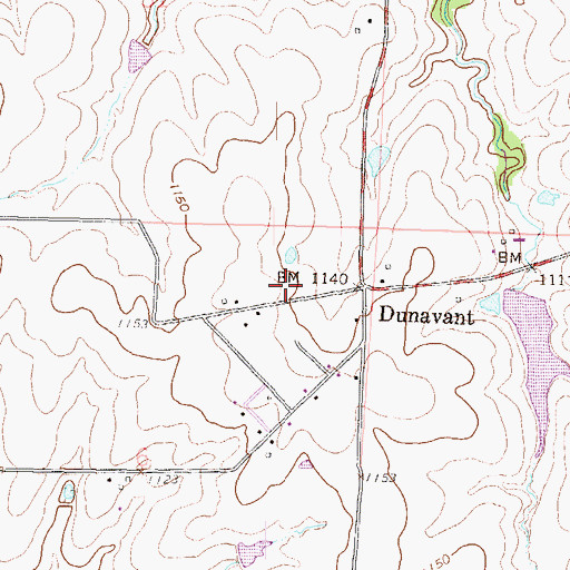 Topographic Map of Dunavant, KS