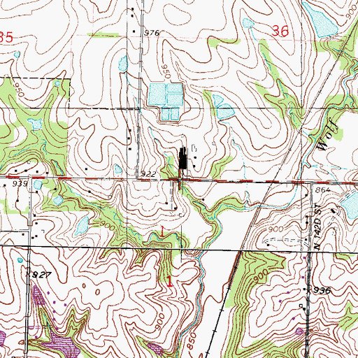 Topographic Map of Stone, KS