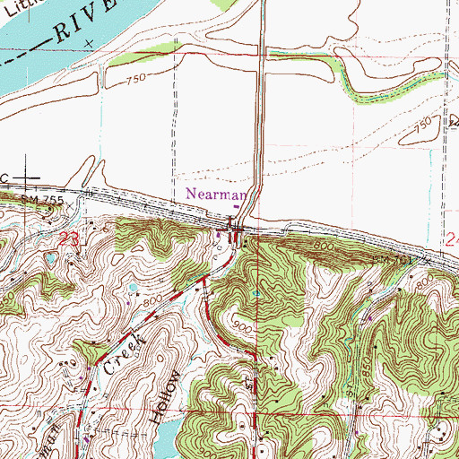 Topographic Map of Nearman, KS