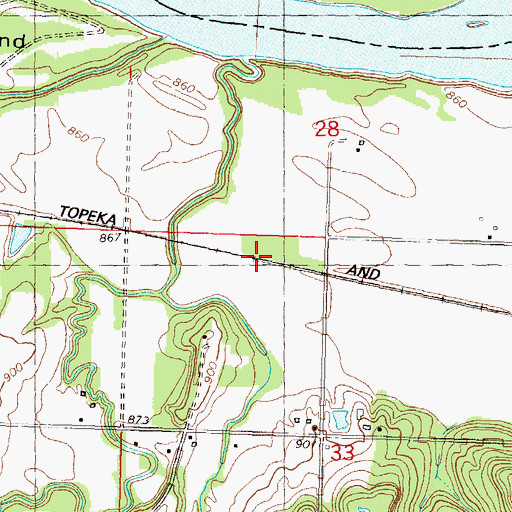 Topographic Map of Spencer, KS