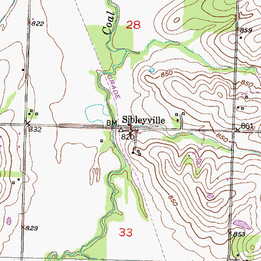 Topographic Map of Sibleyville, KS