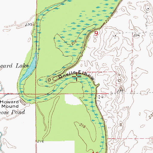 Topographic Map of Devils Elbow, AR