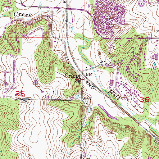 Topographic Map of Craig, KS