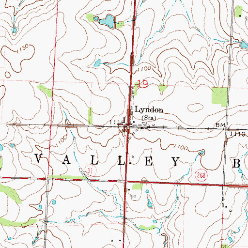 Topographic Map of Lyndon Station, KS