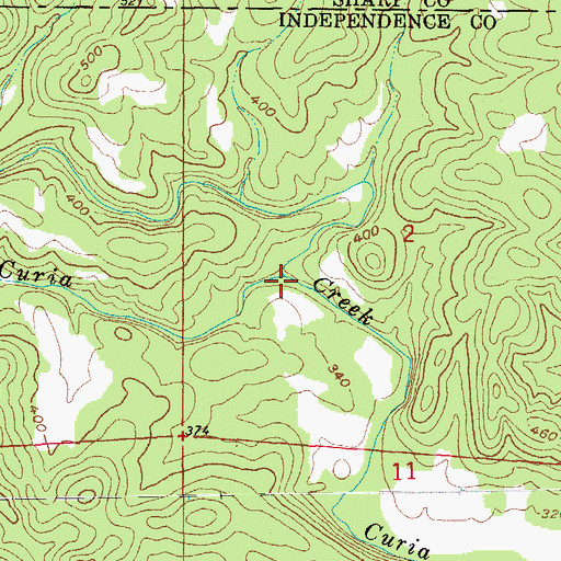 Topographic Map of Devils Fork, AR