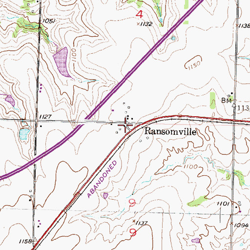 Topographic Map of Ransomville, KS
