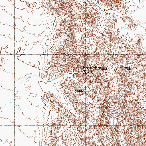 Topographic Map of Frenchman Tank, AZ