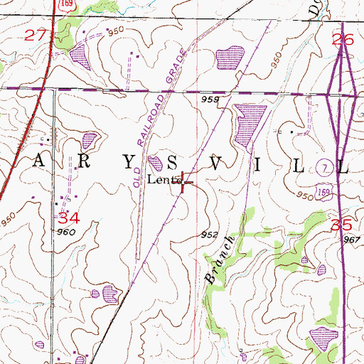 Topographic Map of Lento, KS