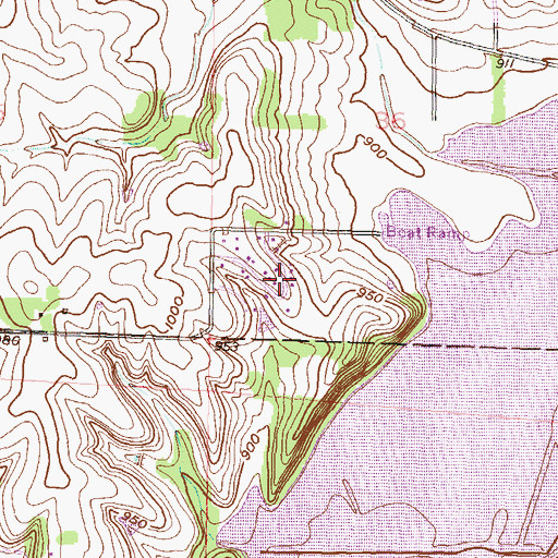 Topographic Map of Indian Ridge, KS