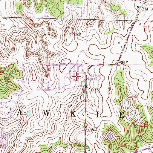 Topographic Map of Lake Shore, KS