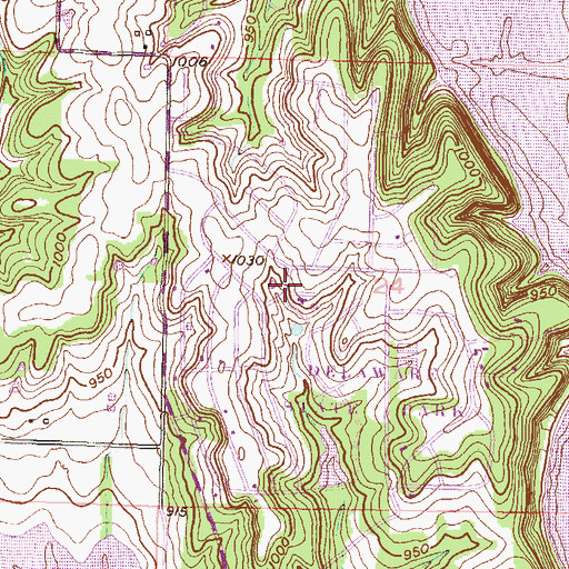 Topographic Map of Lake Ridge, KS