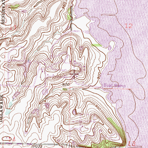 Topographic Map of West Shore, KS