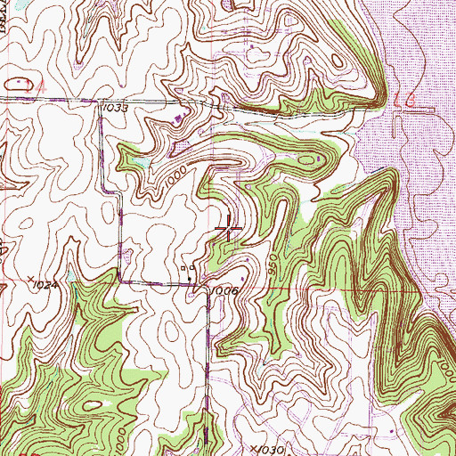 Topographic Map of Hilldale South, KS
