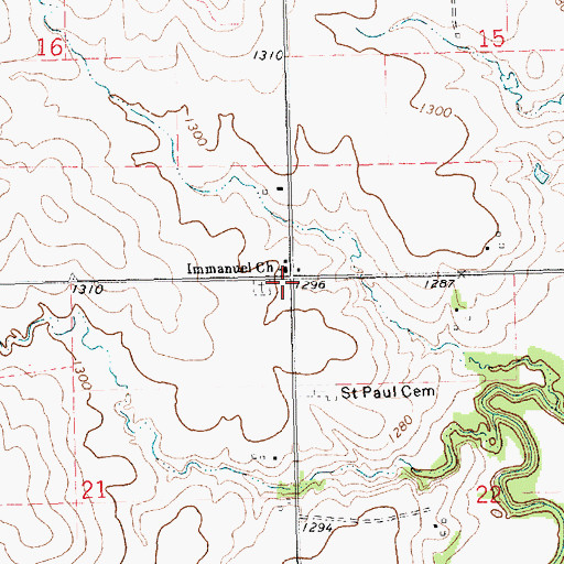 Topographic Map of Shady Brook, KS