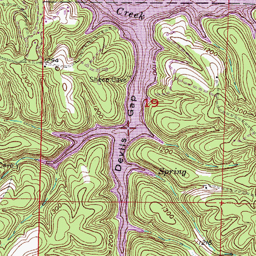 Topographic Map of Devils Gap, AR