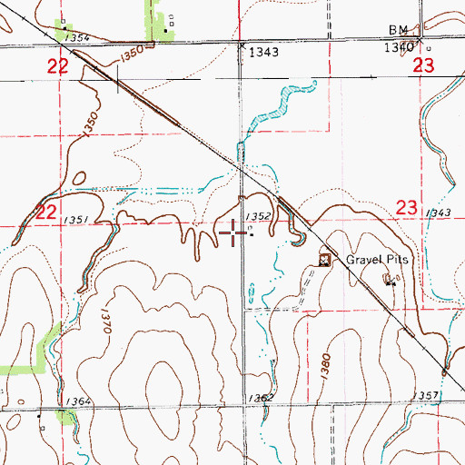 Topographic Map of Barton, KS