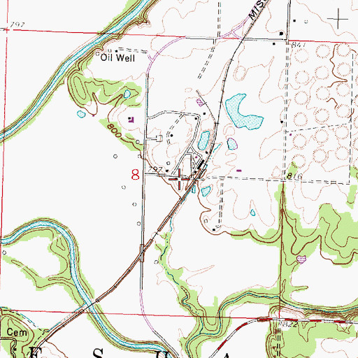 Topographic Map of Hilford, KS