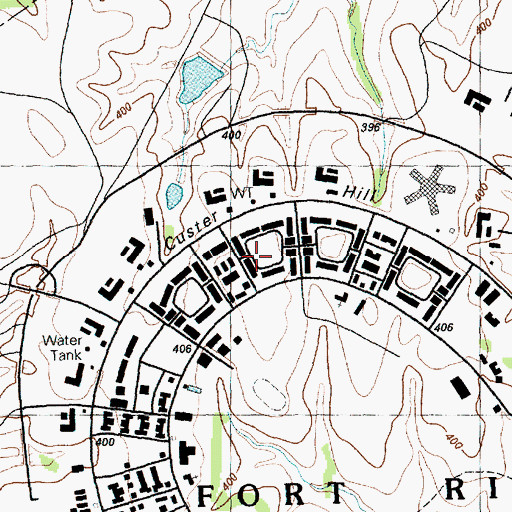 Topographic Map of Custer Hill, KS