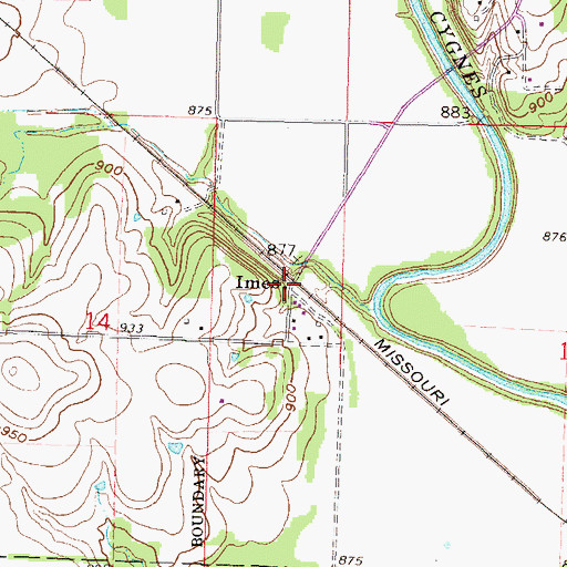 Topographic Map of Imes, KS