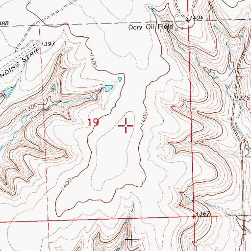 Topographic Map of Osage Cuestas, KS